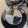 BMW Carbon Fibre Centre 56mm Caps (Black) Free Post Image 3
