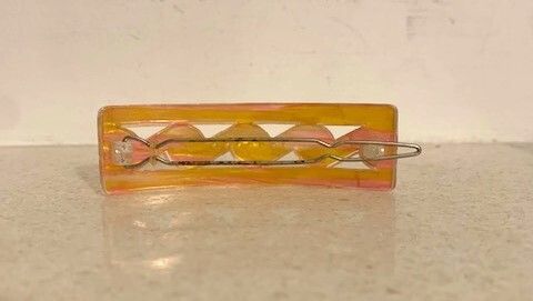 Vintage Mid-Century French Style Celluloid Hair Barrette