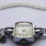 Vintage 1940 / 1950s art deco Silver Chrome Square Bezel Case Ladies watch / art deco cocktail watch, works well Image 5