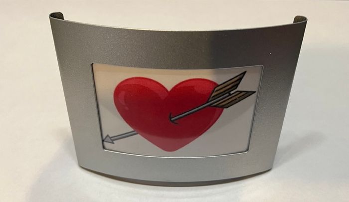 Small Brushed Steel Picture Frame For Sale