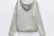 silver metallic cardigan