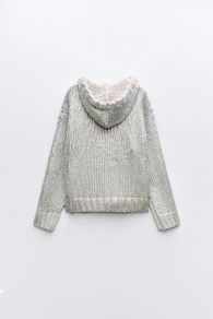 silver metallic cardigan