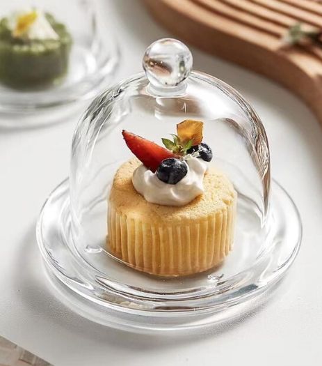 Mini Cake Stand with Glass Bell (Set of 6)