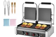 Commercial Panini Grill, 3600W Electric Sandwich Panini Maker, Stainless Steel Double Sandwich Press, Panini Grill with Temp Control