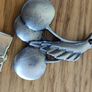 3 Antique cherry Tablecloth Weights on Hangers Pendant Tablecloth Image 4