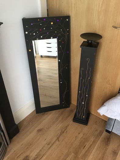 Full length Decorative Mirror and Candle Holder Set
