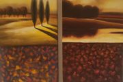 A large pair of matching paintings