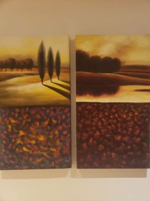 A large pair of matching paintings