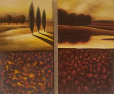 A large pair of matching paintings