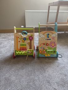 2 wooden walkers