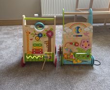 2 wooden walkers