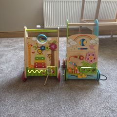 2 wooden walkers