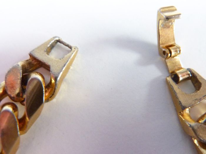 Vintage heavy 18ct gold plated men's bracelet