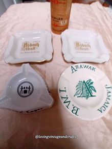 Vintage Ashtrays and Cigar Box