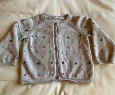 Grey cardigan bauble detail 9-12 months