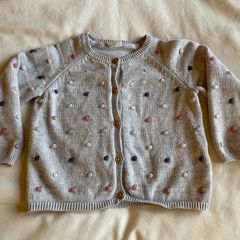 Grey cardigan bauble detail 9-12 months