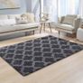 ug for Living Room, Non-Slip Rug, Soft Rug, Shaggy Rug, Rectangular Rug, Luxury Comfortable for Living Room, Bedroom, Floor Mat (Light Black, 135 x 185 cm) Image 3