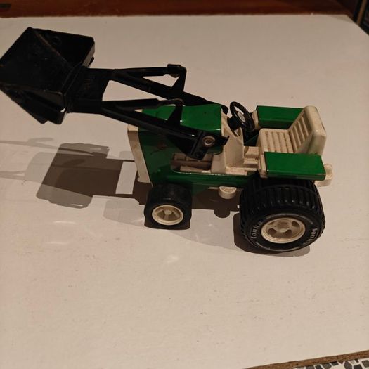 Retro Tonka Pressed Steel Farm Utility Tractor with Front Loader Bucket (1970s)