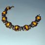 Vintage K&L 14ct Gold & Amber Bracelet Image 9