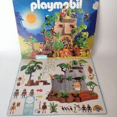 Playmobil Jungle Temple Ruin 3015(almost complete)& Tree Stump Goblin 3898(Rare)