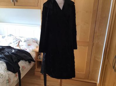 Calvin Klein faux fur belted coat 18