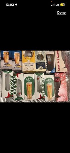 Birra Moretti Sale di mare Pint Glass Beer Limited edition Heineken Stella Bavaria Pint Glasses Beer Heineken carlsberg Pint beer Glass brand new with box