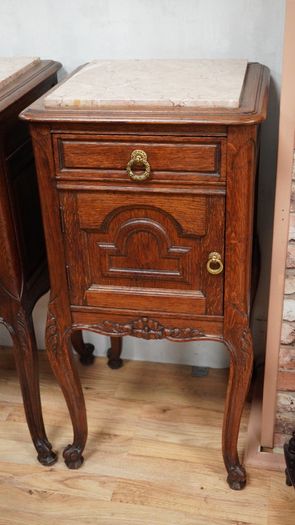 Pair of Antique French Oak Bedside Cabinets