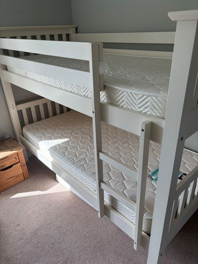 Single White Bunk beds