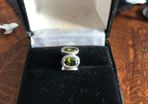 Pandora dark green ovalite bead
