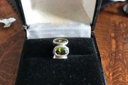 Pandora dark green ovalite bead