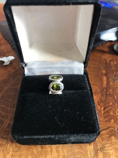 Pandora dark green ovalite bead