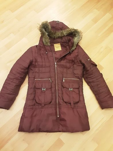 Hooded Coat/Parka Style Jacket .. Size:16 UK .. (X-LARGE) .. Colour: Wine ., FINAL Price Drop