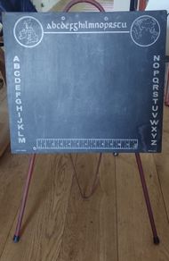 Rare Vintage Children's Blackboard on Stand Old Irish Alphabet