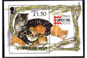 1996 Isle of Man Manx Cats (cats with kittens) for Capex Stamp Exhibition 96 Commemorative Stamp Miniature Sheet Mint Never Hinged (MNH)