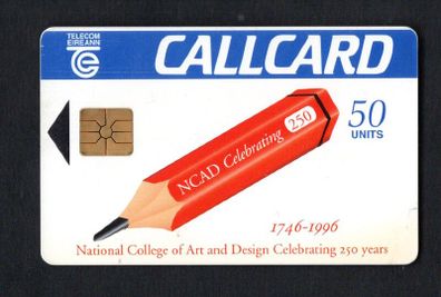 1996 Ireland 50 unit National College of Art and Design's (NCAD) 250 year anniversary (Gemplus GEM1) Call Card Used. Telecom Eireann card number 1120