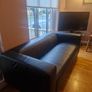 Black leather couch Image 2