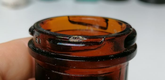 60 - Vintage 4oz Bovril Dark Brown Glass Embossed Letters Jar