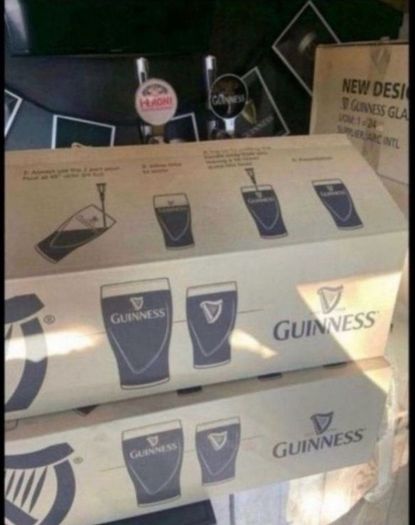 Guinness pint glasses - modern 6 no.