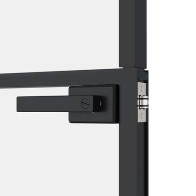 Interior Door Black 76x201.5 cm Tempered Glass&Aluminium
