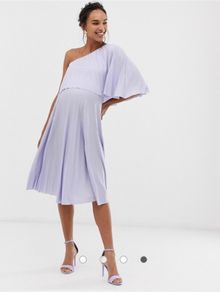 BNWT ASOS DESIGN Maternity One Shoulder Pleated Midi Dress