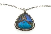 Vintage 925 Sterling Silver Real Butterfly Wing Necklace