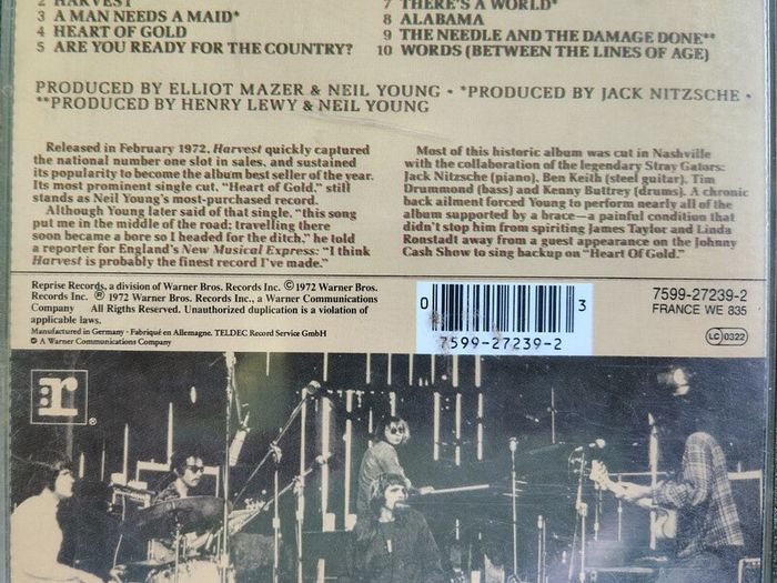 Neil Young - Harvest CD (1972) 90's Reissue VG+