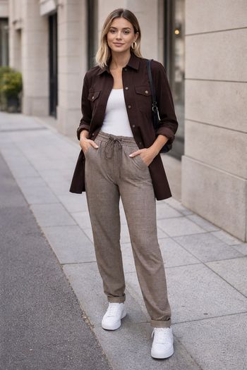 BRAND NEW Ladies Check Trousers: Size 10