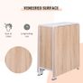 Folding Dining Table for 4 People, 169 cm Drop Leaf Table with Storage Shelves for Small Spaces, Kitchen, Dining Room, Oak & White Image 5