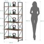 Bookcase 5 Tiers, Floor Standing Book Shelf, Wooden Shelf and Metal Frame Book Rack, Display Storage Rack Shelving Units for Living Room, Home Office - Rustic Brown Bookshelf MULTIPLE COLOURS AVAILABLE (FREE POSTAGE) Image 10