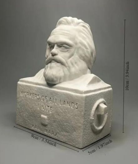 Bust of Karl marx ,tombstone.
