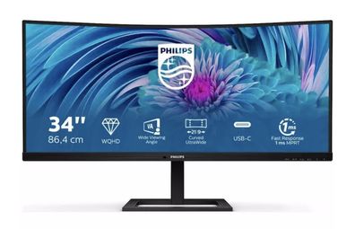 Philips 346E2CUAE - 34 inch WQHD Curved Monitor, 100Hz, 1ms, VA,