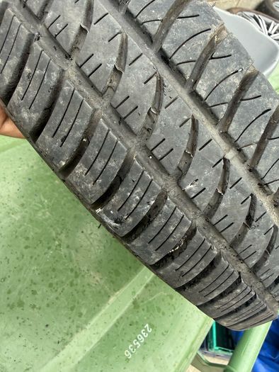Two trailer wheels