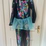 Girls Skeleton Halloween Outfit with Headband 9-10 Image 4