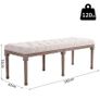 NEW SALE | Cushioned Dining Bench 56 inch Chic Button Tufted 3 Person Stool Bench Bedside Seat End Hallway Linen Image 4